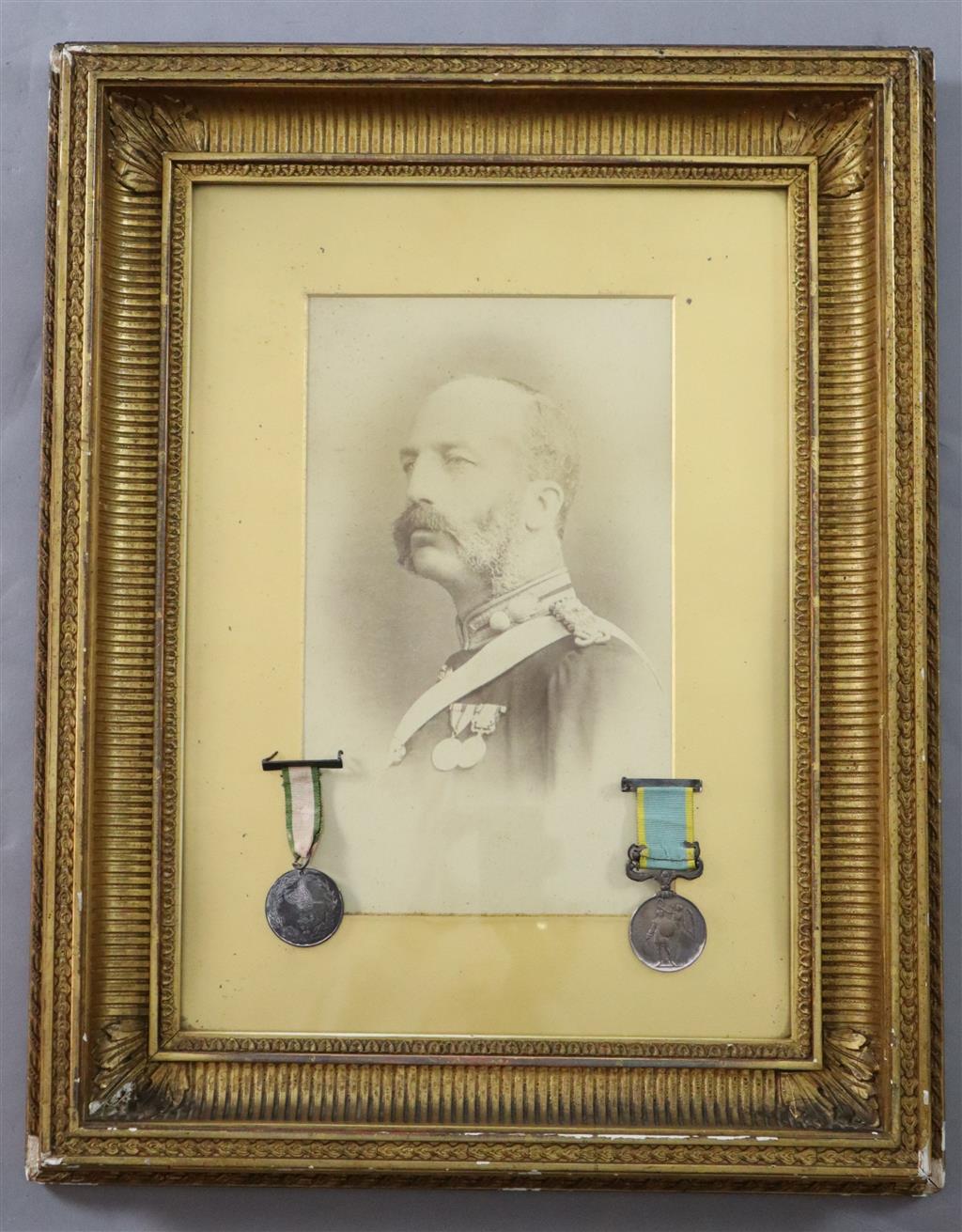 A group of two Crimea War medals awarded to Lieut. Henry Cardew R.A.,